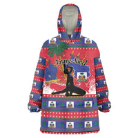Personalized Ayiti Jwaye Nwel Wearable Blanket Hoodie Haiti Merry Christmas - Wonder Print Shop