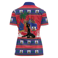 Personalized Ayiti Jwaye Nwel Women Polo Shirt Haiti Merry Christmas - Wonder Print Shop