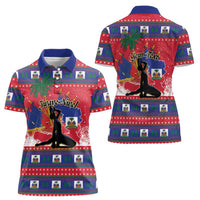 Personalized Ayiti Jwaye Nwel Women Polo Shirt Haiti Merry Christmas - Wonder Print Shop