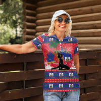 Personalized Ayiti Jwaye Nwel Women Polo Shirt Haiti Merry Christmas - Wonder Print Shop