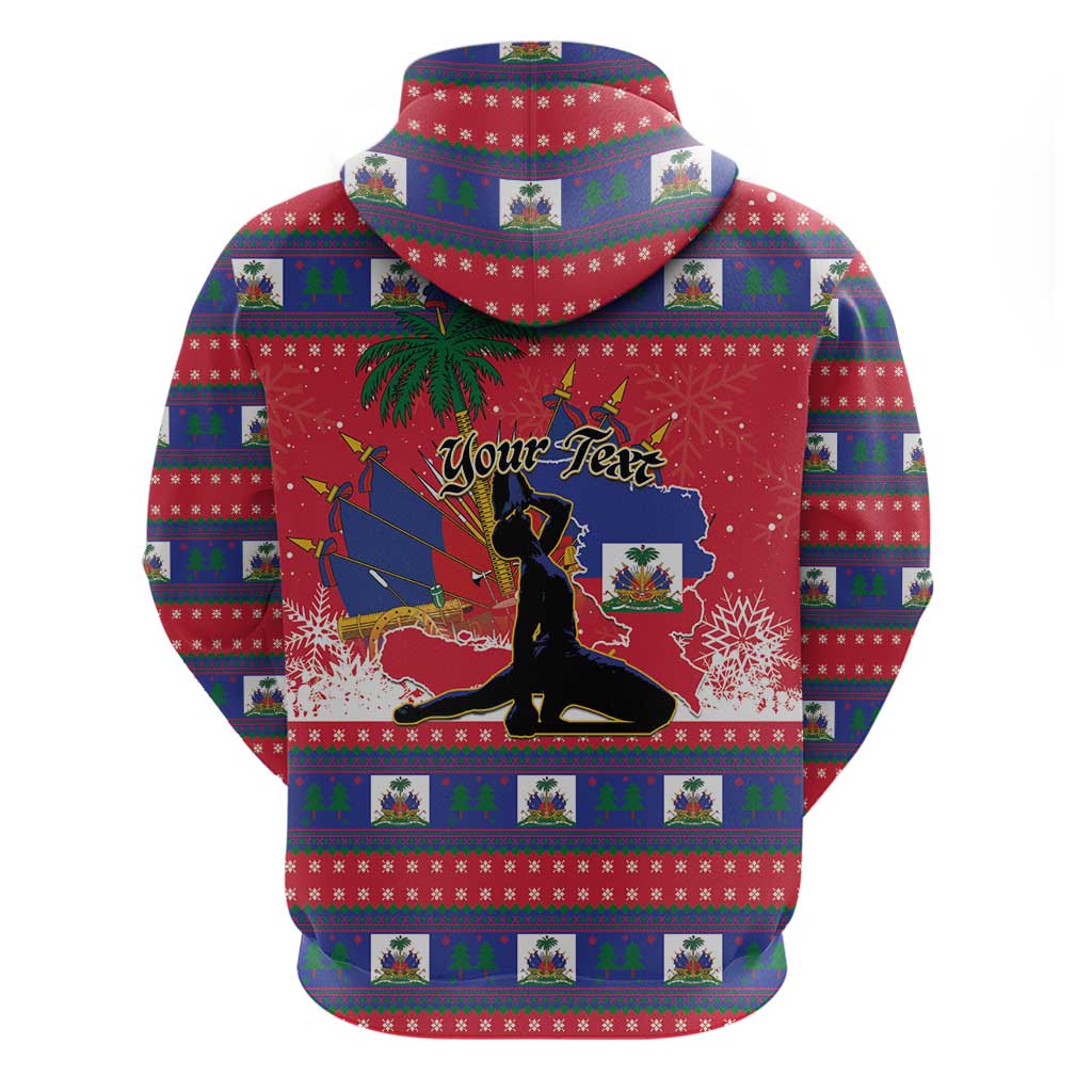 Personalized Ayiti Jwaye Nwel Zip Hoodie Haiti Merry Christmas - Wonder Print Shop