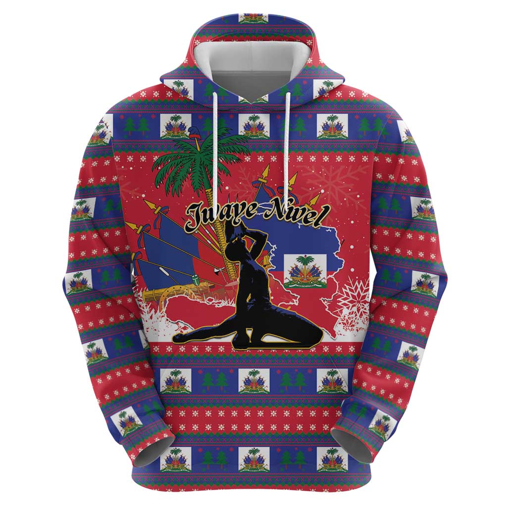 Personalized Ayiti Jwaye Nwel Zip Hoodie Haiti Merry Christmas - Wonder Print Shop