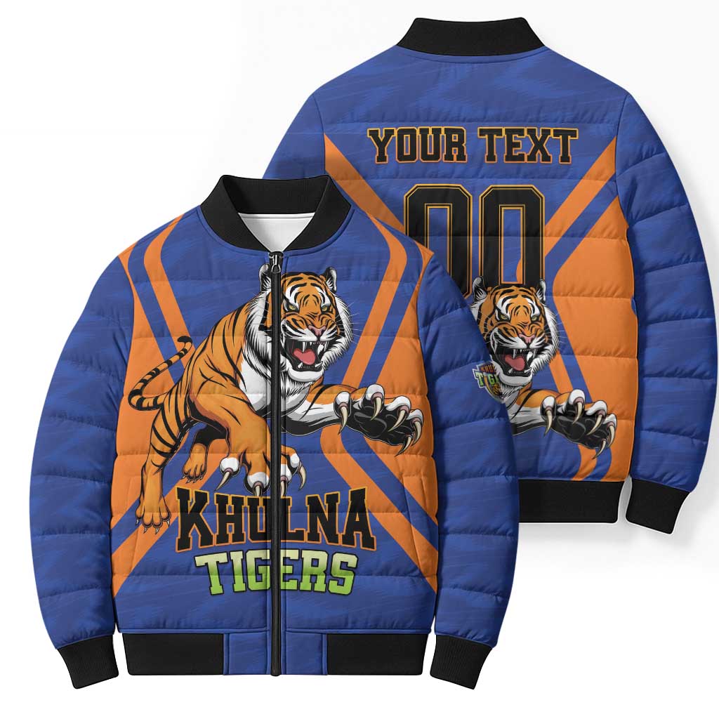 Custom Khulna Cricket Tigers Bomber Puffer Jacket Ready to Roar - Wonder Print Shop