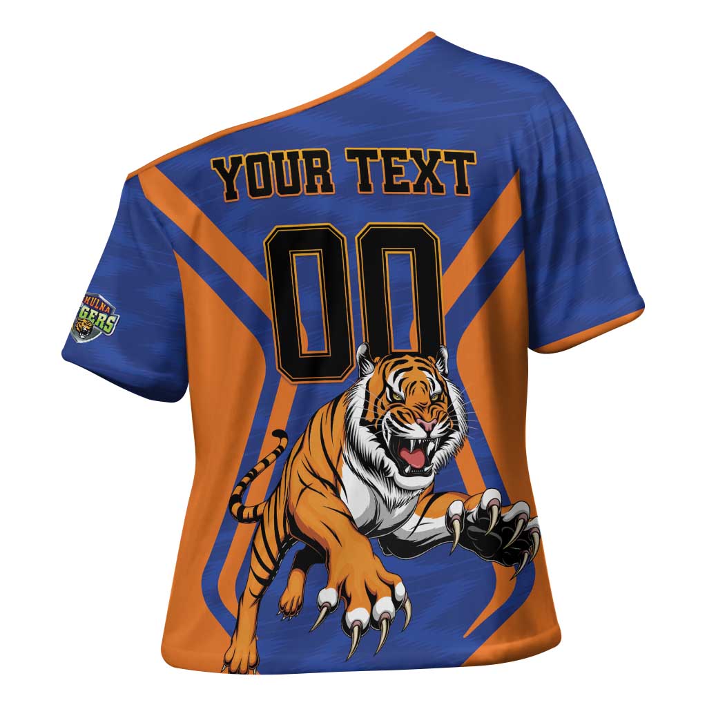 Custom Khulna Cricket Tigers Cross Shoulder Shirt Ready to Roar - Wonder Print Shop