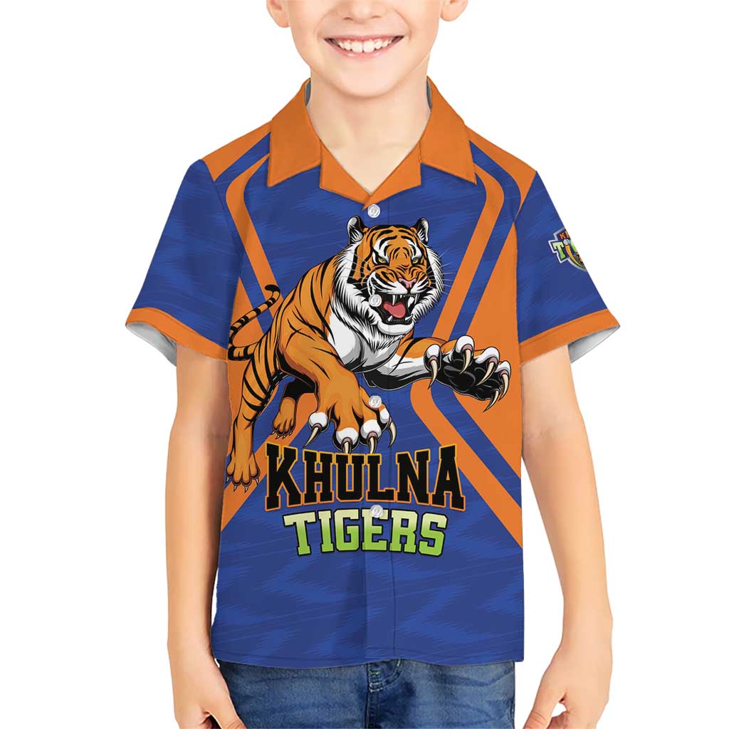 Custom Khulna Cricket Tigers Kid Hawaiian Shirt Ready to Roar - Wonder Print Shop