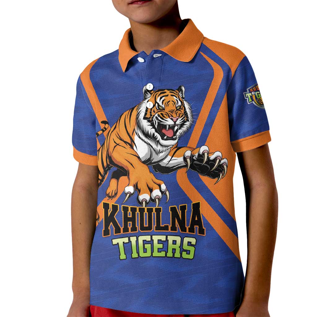 Custom Khulna Cricket Tigers Kid Polo Shirt Ready to Roar - Wonder Print Shop