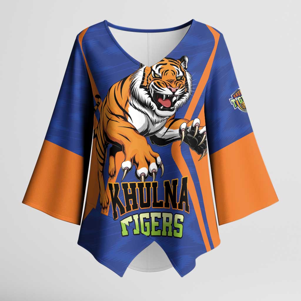 Custom Khulna Cricket Tigers Kimono Sleeve Blouse Ready to Roar - Wonder Print Shop