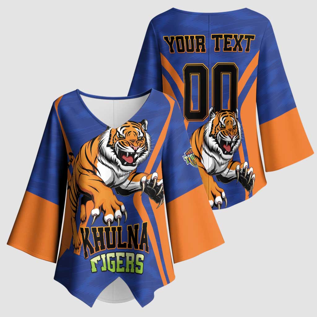 Custom Khulna Cricket Tigers Kimono Sleeve Blouse Ready to Roar - Wonder Print Shop