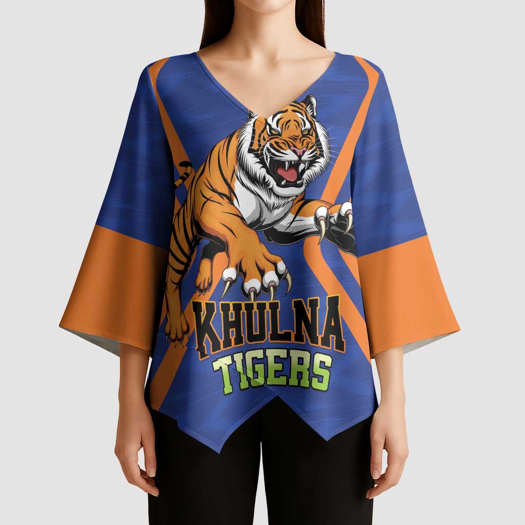 Custom Khulna Cricket Tigers Kimono Sleeve Blouse Ready to Roar - Wonder Print Shop