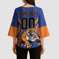 Custom Khulna Cricket Tigers Kimono Sleeve Blouse Ready to Roar - Wonder Print Shop