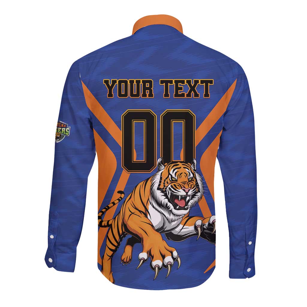 Custom Khulna Cricket Tigers Long Sleeve Button Shirt Ready to Roar - Wonder Print Shop