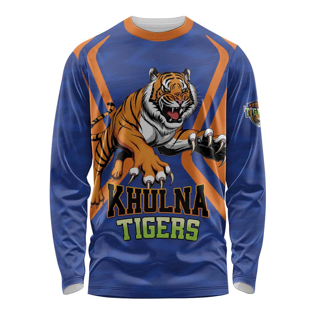 Custom Khulna Cricket Tigers Long Sleeve Shirt Ready to Roar - Wonder Print Shop