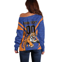 Custom Khulna Cricket Tigers Off Shoulder Sweater Ready to Roar - Wonder Print Shop