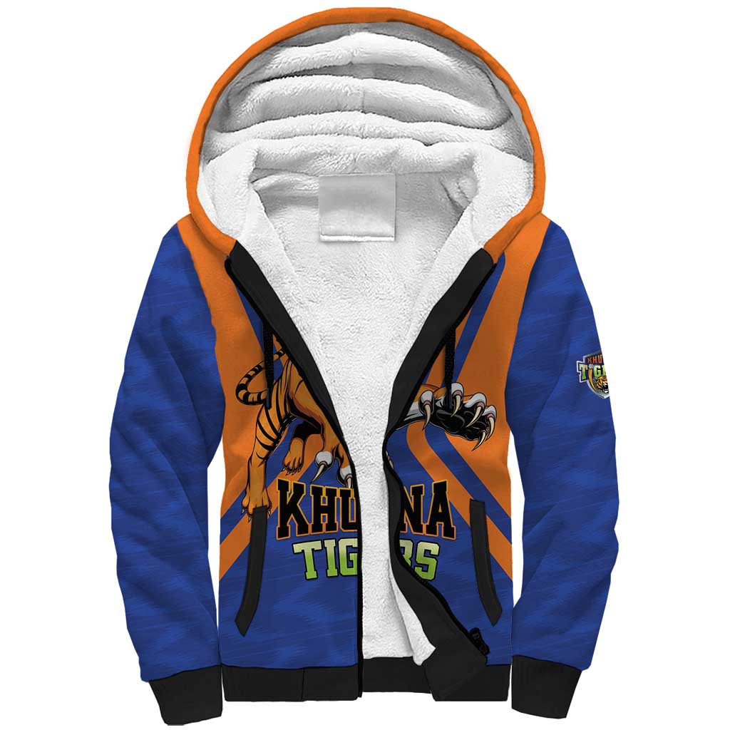 Custom Khulna Cricket Tigers Sherpa Hoodie Ready to Roar - Wonder Print Shop