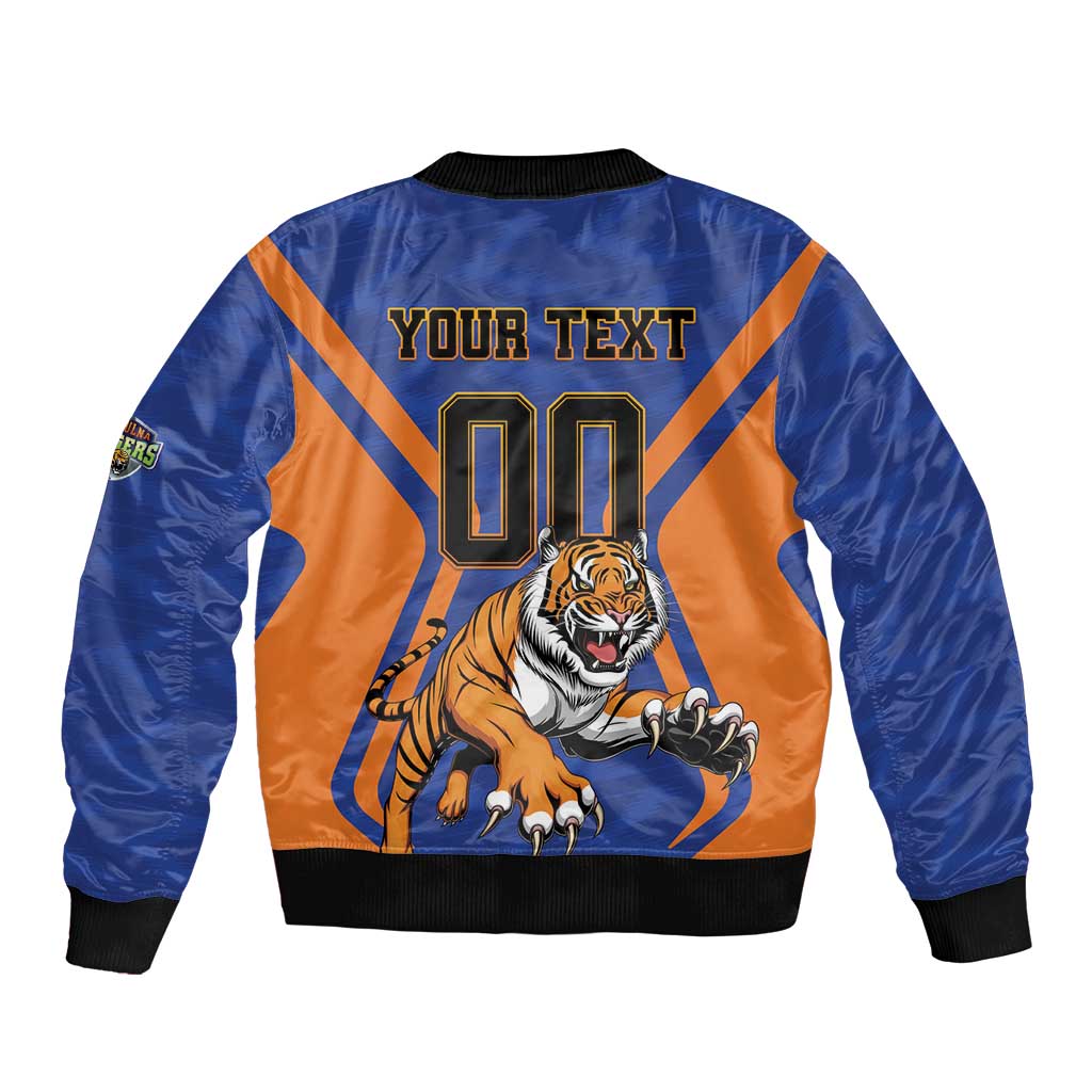Custom Khulna Cricket Tigers Sleeve Zip Bomber Jacket Ready to Roar - Wonder Print Shop