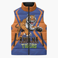 Custom Khulna Cricket Tigers Sleeveless Puffer Jacket Ready to Roar - Wonder Print Shop