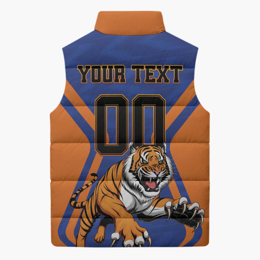 Custom Khulna Cricket Tigers Sleeveless Puffer Jacket Ready to Roar - Wonder Print Shop
