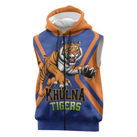 Custom Khulna Cricket Tigers Sleeveless Zip Hoodie Ready to Roar - Wonder Print Shop