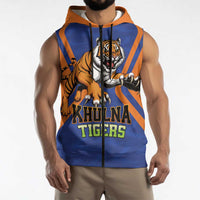 Custom Khulna Cricket Tigers Sleeveless Zip Hoodie Ready to Roar - Wonder Print Shop