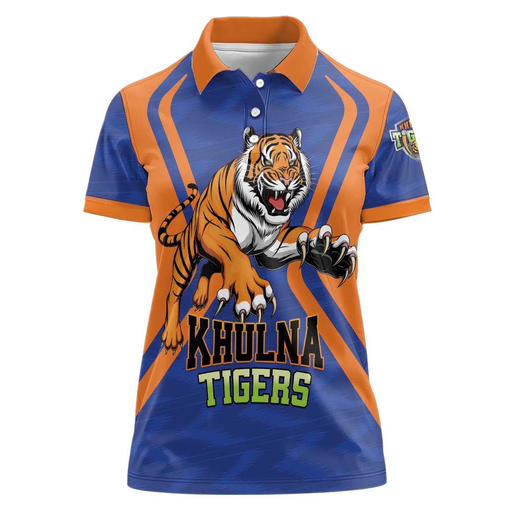 Custom Khulna Cricket Tigers Women Polo Shirt Ready to Roar - Wonder Print Shop