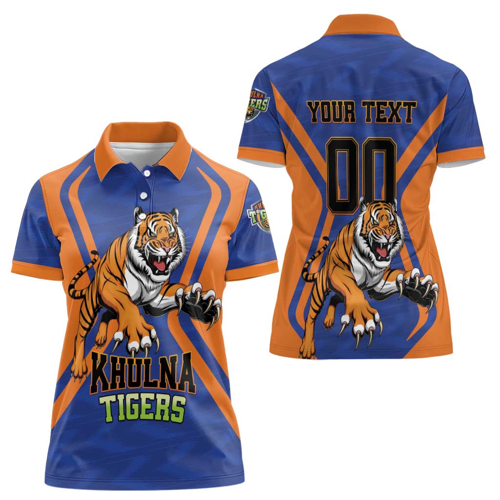Custom Khulna Cricket Tigers Women Polo Shirt Ready to Roar - Wonder Print Shop