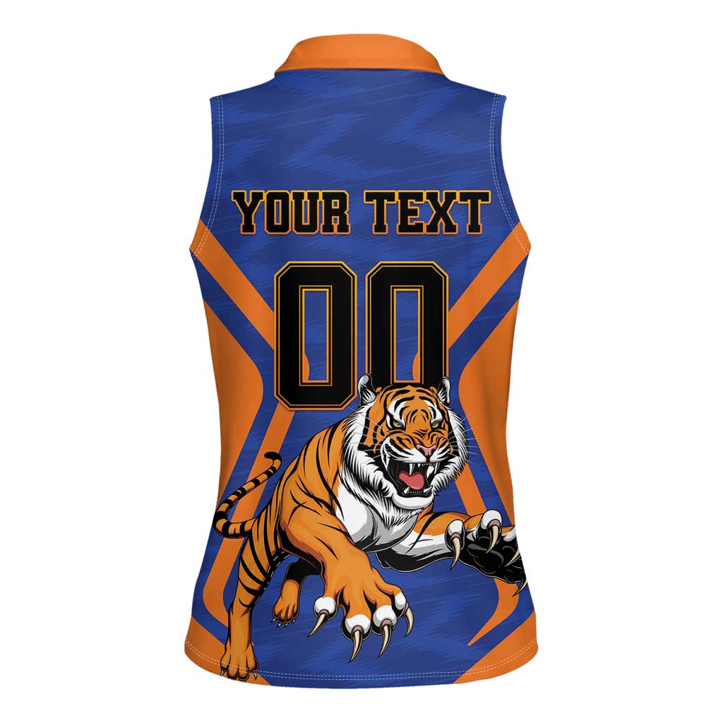 Custom Khulna Cricket Tigers Women Sleeveless Polo Shirt Ready to Roar - Wonder Print Shop