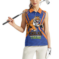 Custom Khulna Cricket Tigers Women Sleeveless Polo Shirt Ready to Roar - Wonder Print Shop