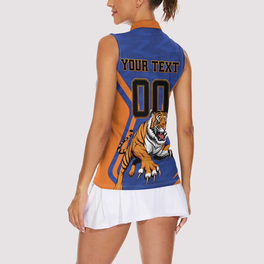 Custom Khulna Cricket Tigers Women Sleeveless Polo Shirt Ready to Roar - Wonder Print Shop
