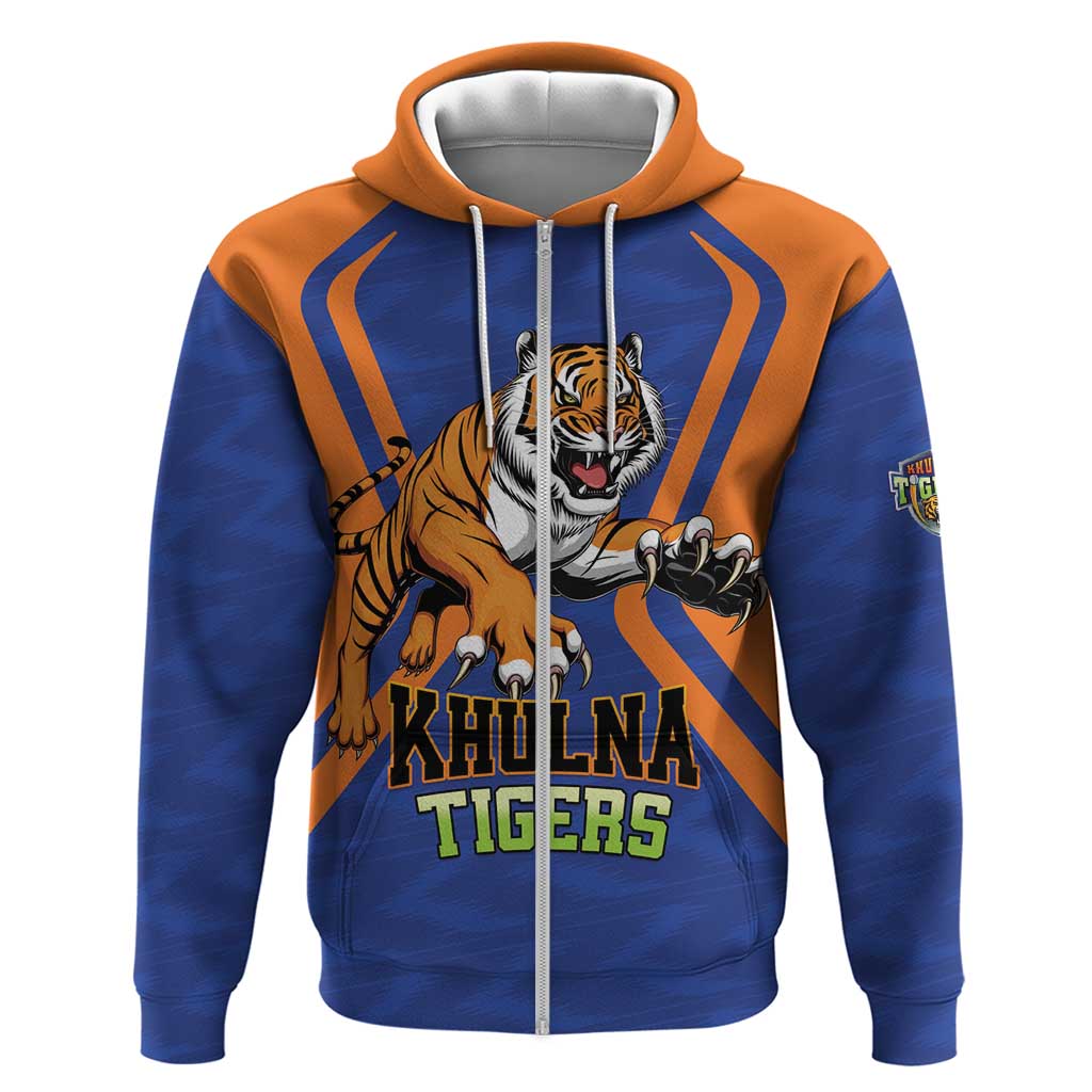 Custom Khulna Cricket Tigers Zip Hoodie Ready to Roar - Wonder Print Shop