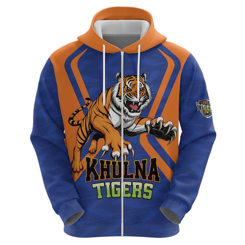 Custom Khulna Cricket Tigers Zip Hoodie Ready to Roar - Wonder Print Shop