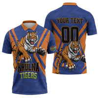 Custom Khulna Cricket Tigers Zipper Polo Shirt Ready to Roar - Wonder Print Shop