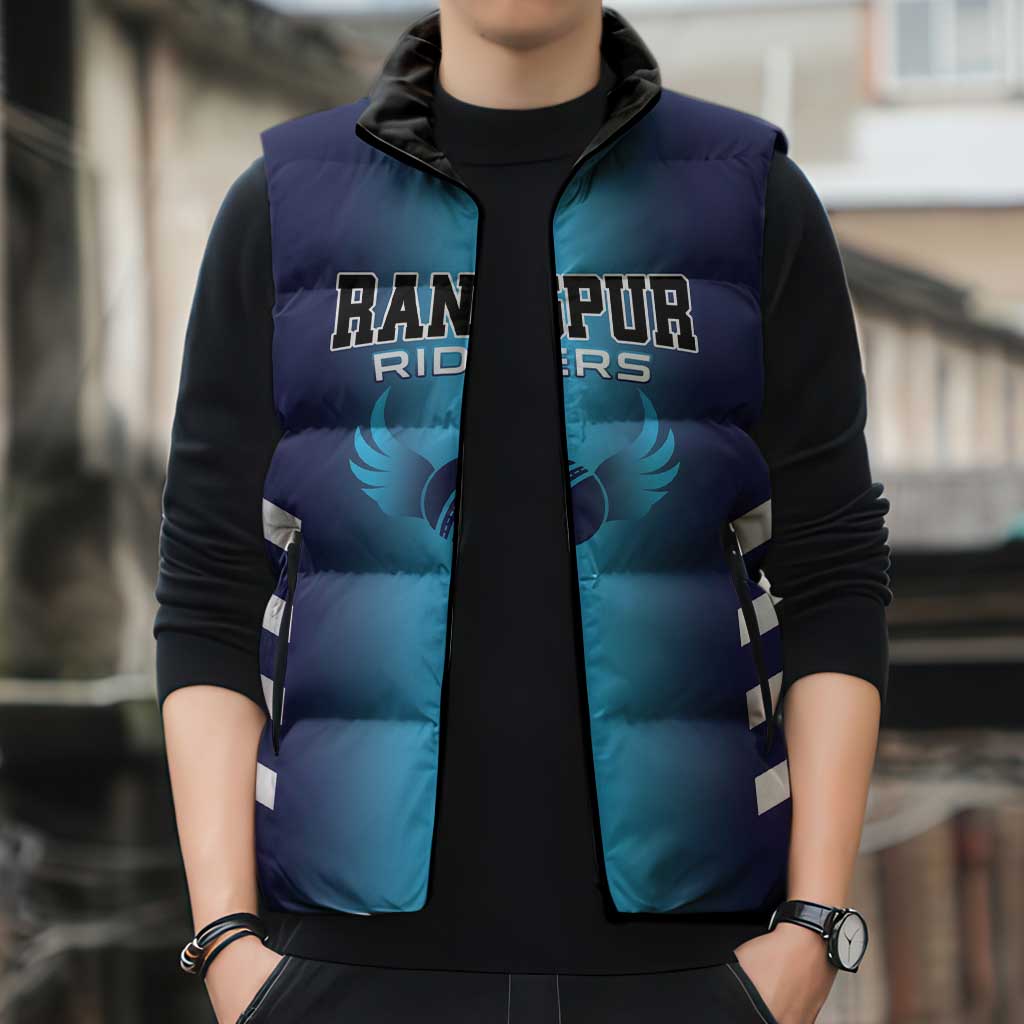 Custom Rangpur Cricket Riders Sleeveless Puffer Jacket Joyer Lorai - Wonder Print Shop