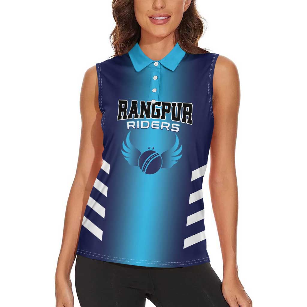 Custom Rangpur Cricket Riders Women Sleeveless Polo Shirt Joyer Lorai - Wonder Print Shop