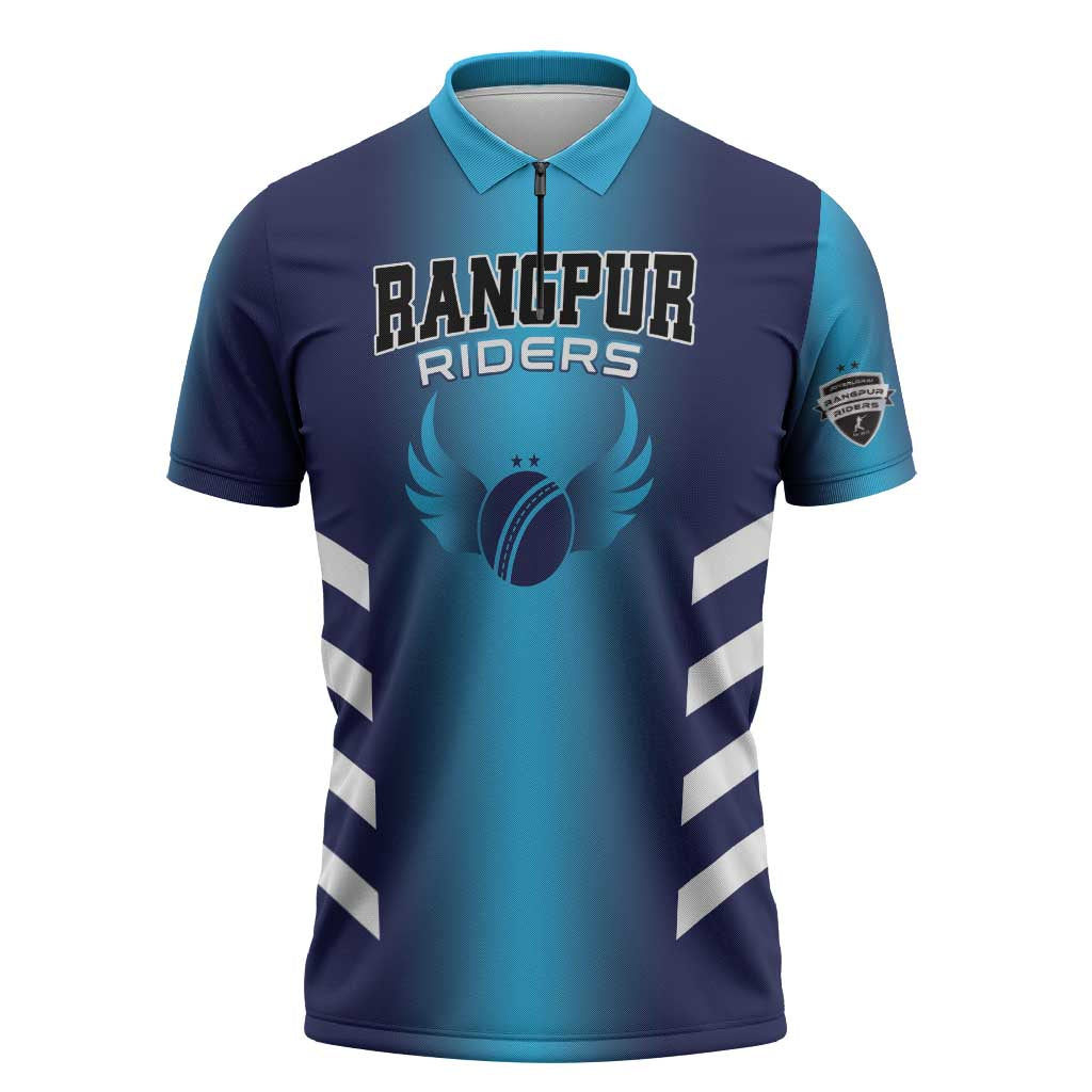Custom Rangpur Cricket Riders Zipper Polo Shirt Joyer Lorai - Wonder Print Shop