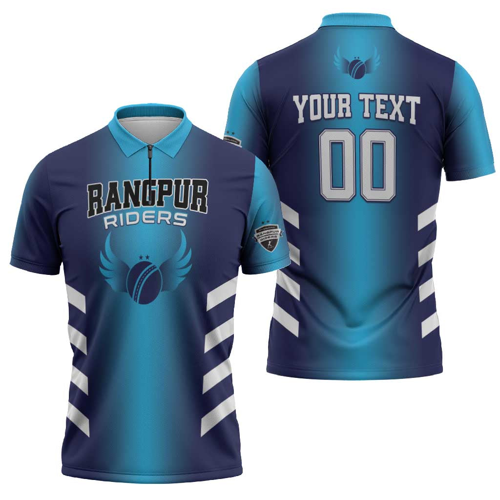 Custom Rangpur Cricket Riders Zipper Polo Shirt Joyer Lorai - Wonder Print Shop