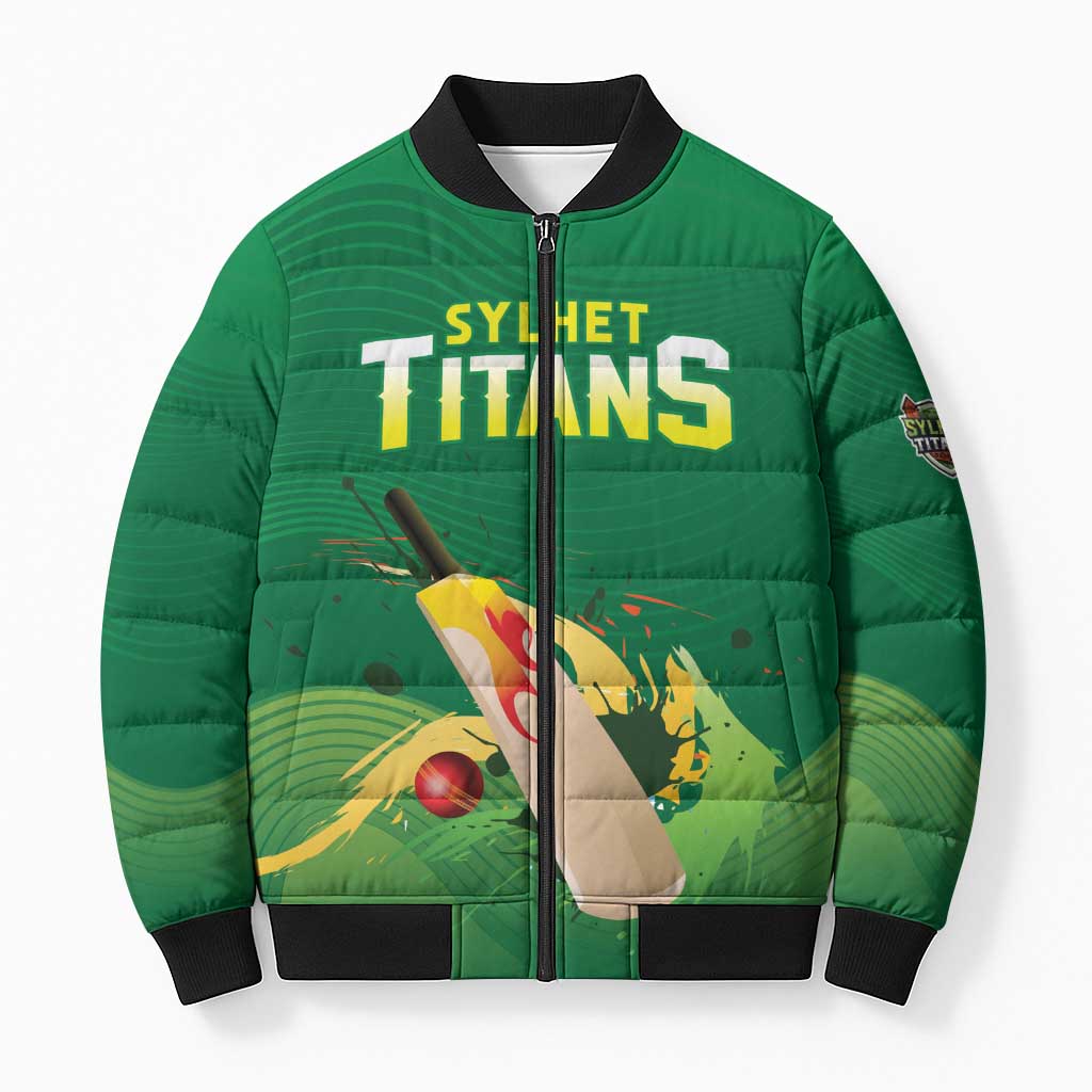 Custom Sylhet Cricket Titans Bomber Puffer Jacket Rise Of Titans - Wonder Print Shop