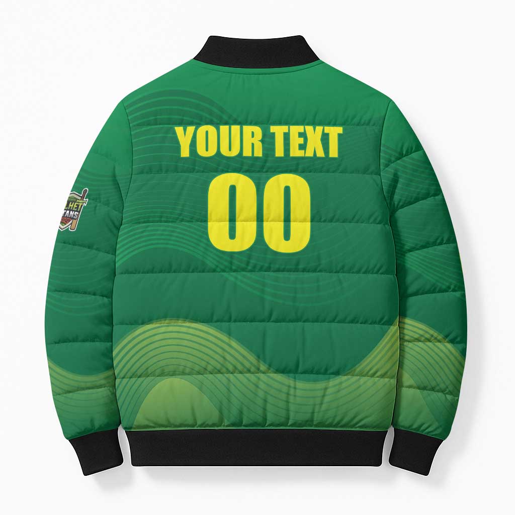 Custom Sylhet Cricket Titans Bomber Puffer Jacket Rise Of Titans - Wonder Print Shop