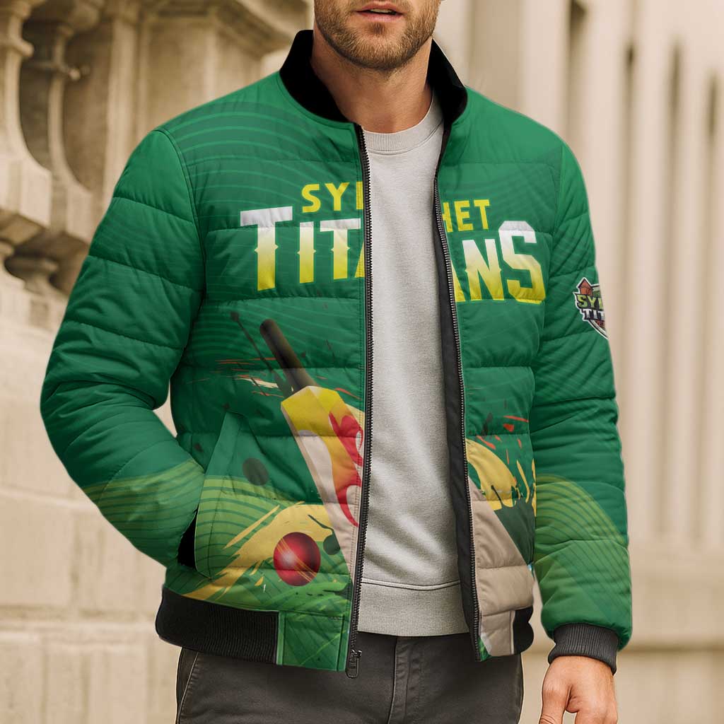 Custom Sylhet Cricket Titans Bomber Puffer Jacket Rise Of Titans - Wonder Print Shop