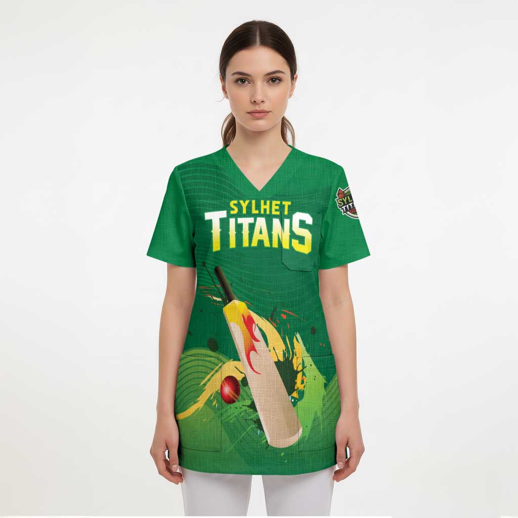 Custom Sylhet Cricket Titans Scrub Top Rise Of Titans - Wonder Print Shop