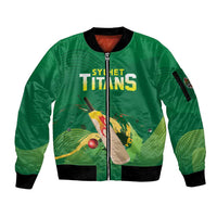 Custom Sylhet Cricket Titans Sleeve Zip Bomber Jacket Rise Of Titans - Wonder Print Shop