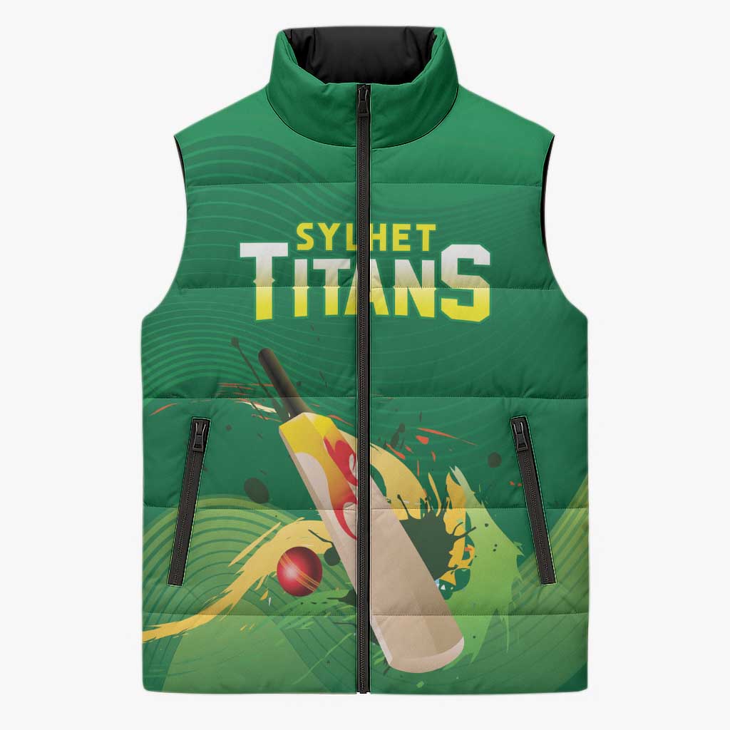 Custom Sylhet Cricket Titans Sleeveless Puffer Jacket Rise Of Titans - Wonder Print Shop