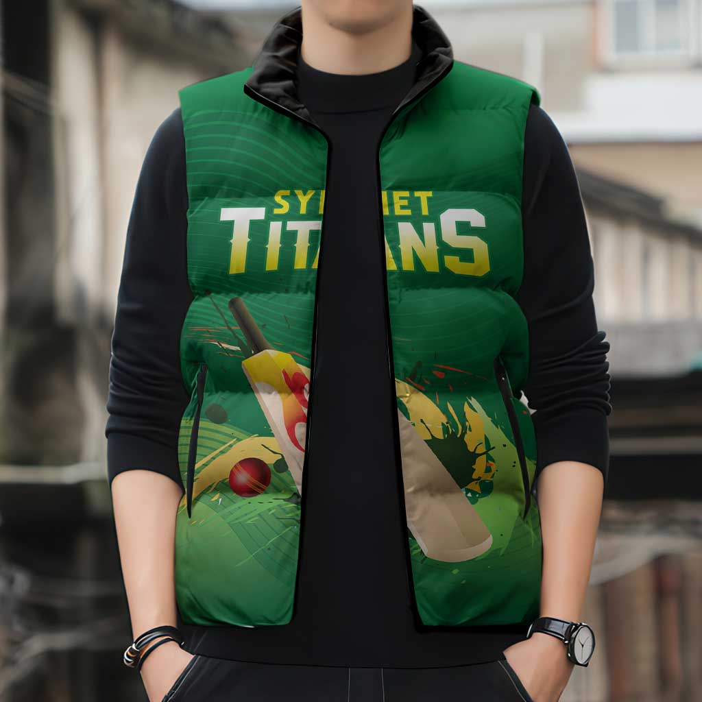 Custom Sylhet Cricket Titans Sleeveless Puffer Jacket Rise Of Titans - Wonder Print Shop
