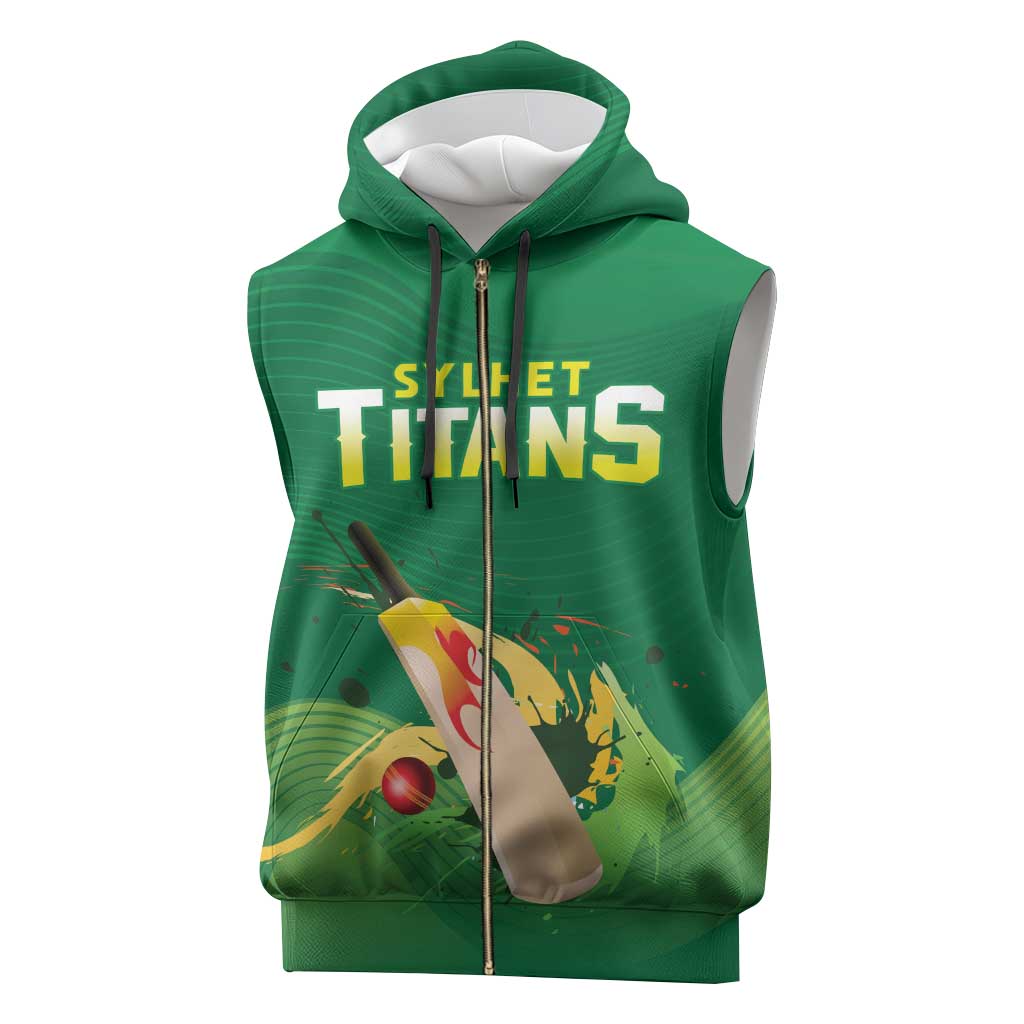 Custom Sylhet Cricket Titans Sleeveless Zip Hoodie Rise Of Titans - Wonder Print Shop