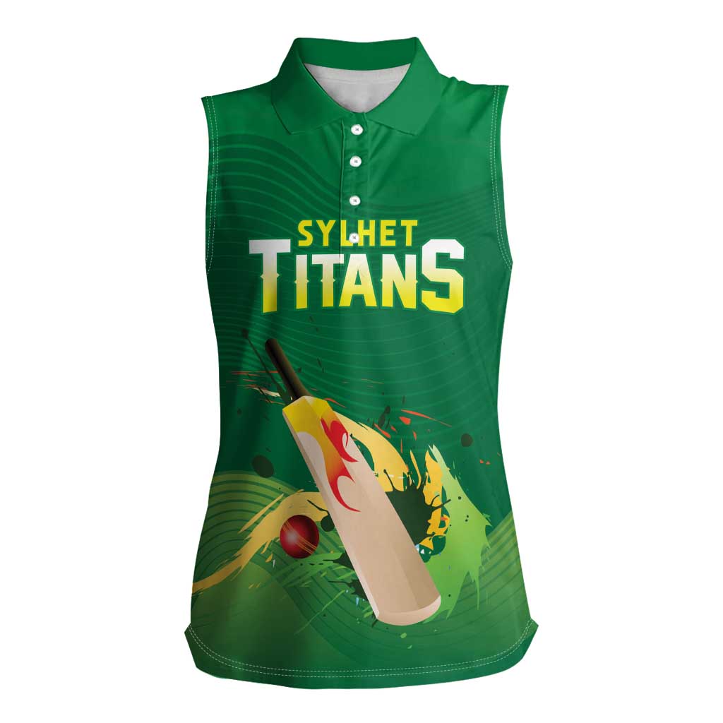 Custom Sylhet Cricket Titans Women Sleeveless Polo Shirt Rise Of Titans - Wonder Print Shop