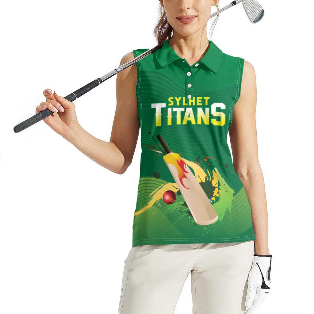 Custom Sylhet Cricket Titans Women Sleeveless Polo Shirt Rise Of Titans - Wonder Print Shop