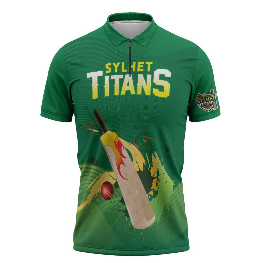 Custom Sylhet Cricket Titans Zipper Polo Shirt Rise Of Titans - Wonder Print Shop
