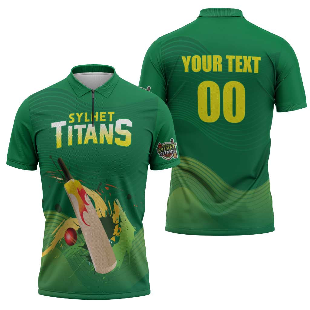 Custom Sylhet Cricket Titans Zipper Polo Shirt Rise Of Titans - Wonder Print Shop