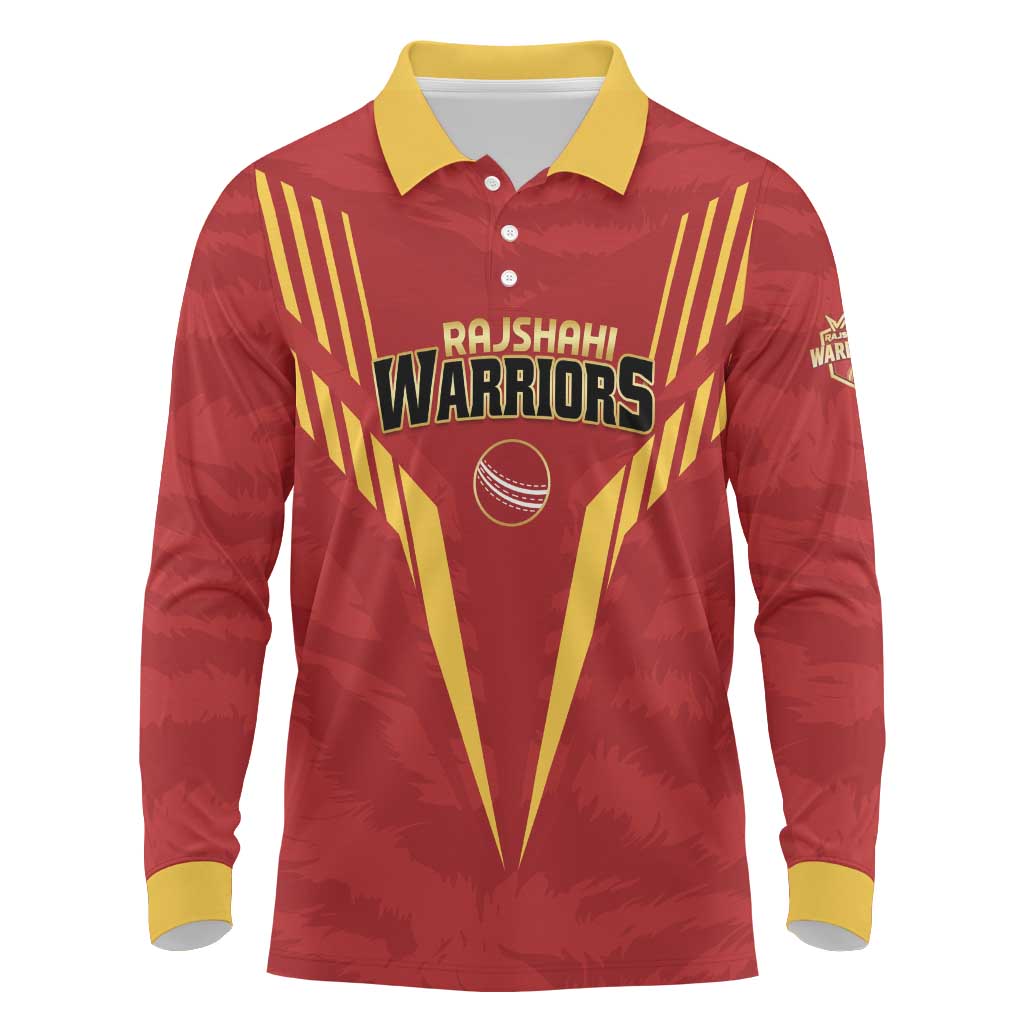 Custom Rajshahi Cricket Warriors Long Sleeve Polo Shirt Keep Shining - Wonder Print Shop
