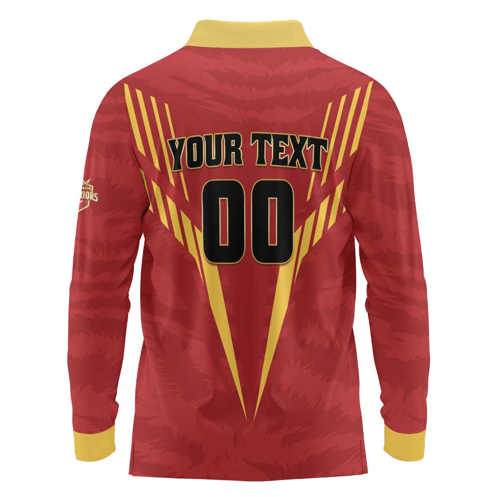 Custom Rajshahi Cricket Warriors Long Sleeve Polo Shirt Keep Shining - Wonder Print Shop