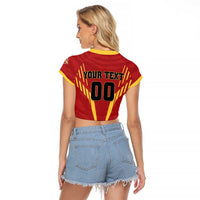 Custom Rajshahi Cricket Warriors Raglan Cropped T Shirt Keep Shining - Wonder Print Shop